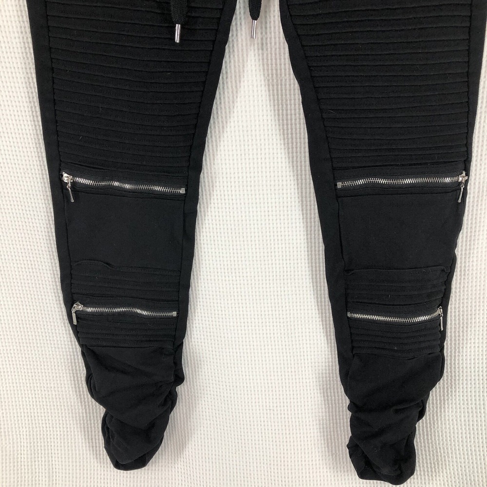 Shinestar cargo joggers womens L black pleated zippers elastic waist sweatpants - Picture 4 of 11
